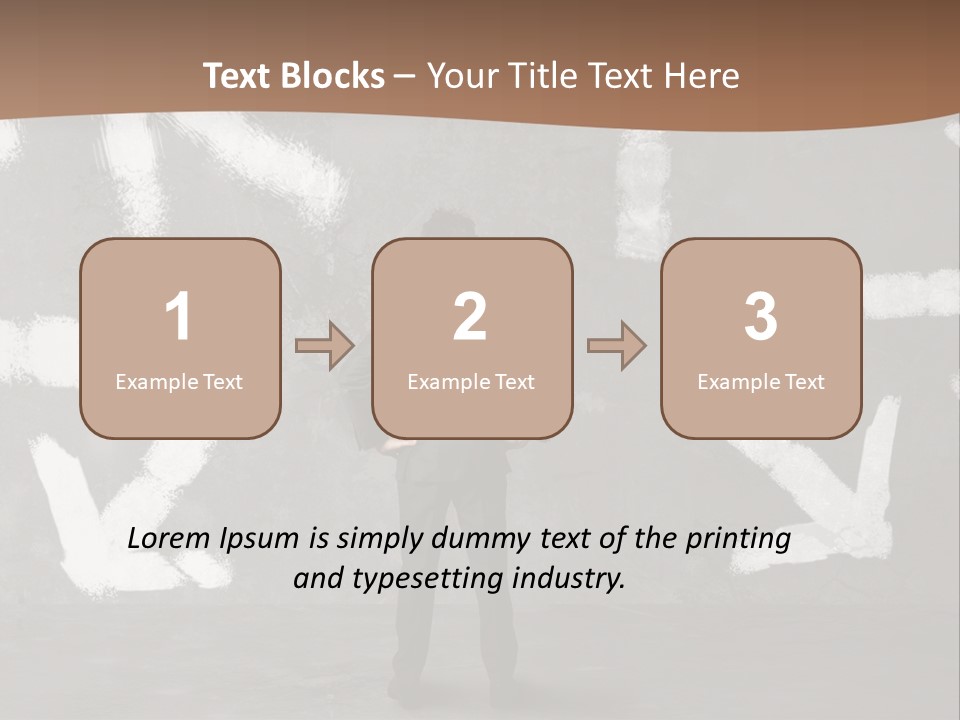 A Man Standing In Front Of A Wall With Arrows Drawn On It PowerPoint Template