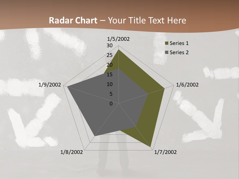A Man Standing In Front Of A Wall With Arrows Drawn On It PowerPoint Template