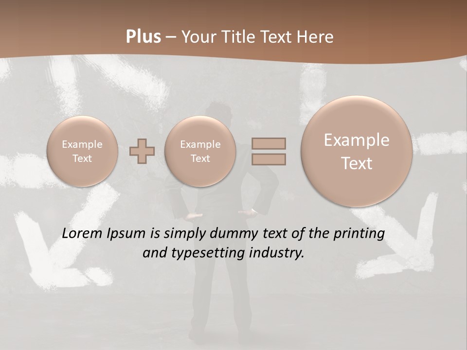 A Man Standing In Front Of A Wall With Arrows Drawn On It PowerPoint Template