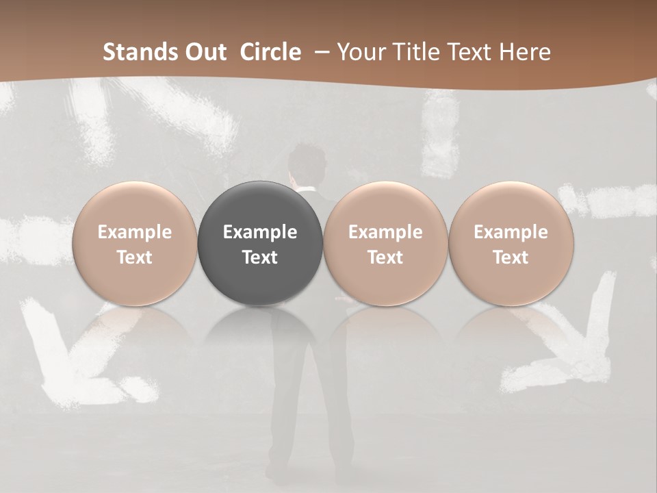 A Man Standing In Front Of A Wall With Arrows Drawn On It PowerPoint Template