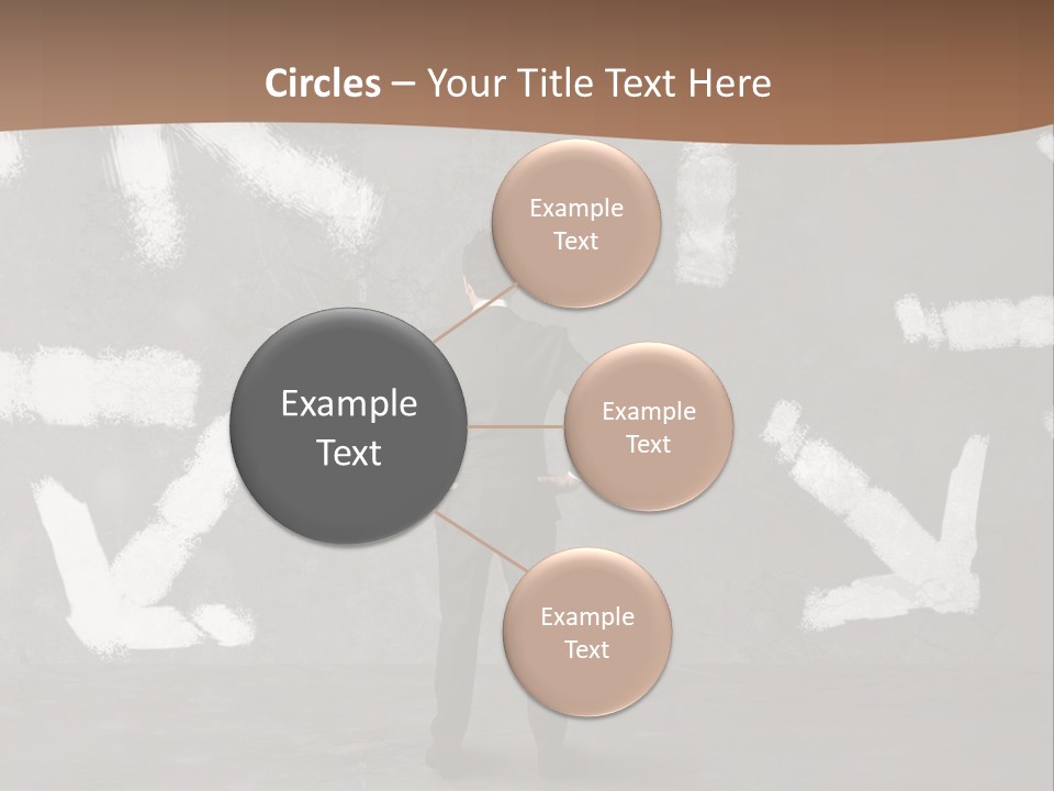 A Man Standing In Front Of A Wall With Arrows Drawn On It PowerPoint Template