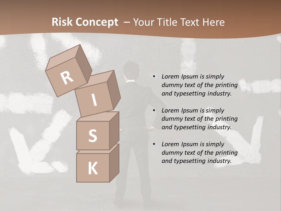 A Man Standing In Front Of A Wall With Arrows Drawn On It PowerPoint Template