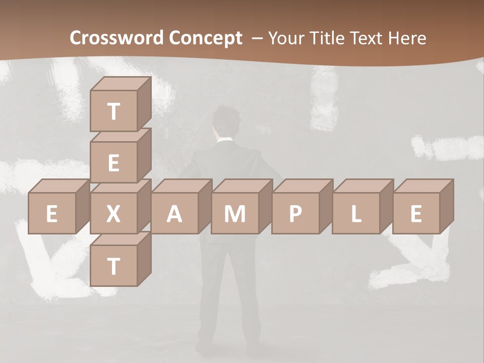 A Man Standing In Front Of A Wall With Arrows Drawn On It PowerPoint Template