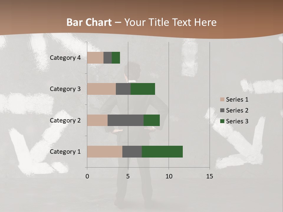 A Man Standing In Front Of A Wall With Arrows Drawn On It PowerPoint Template
