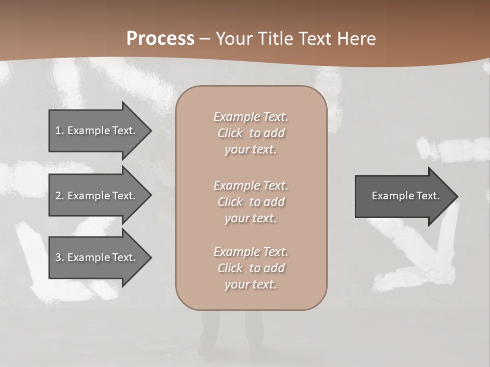 A Man Standing In Front Of A Wall With Arrows Drawn On It PowerPoint Template