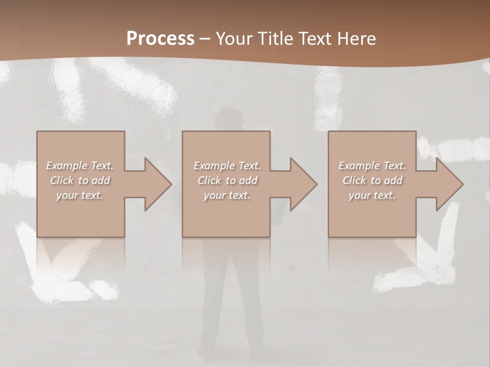 A Man Standing In Front Of A Wall With Arrows Drawn On It PowerPoint Template