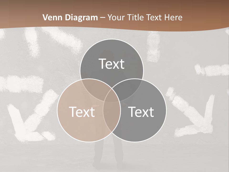 A Man Standing In Front Of A Wall With Arrows Drawn On It PowerPoint Template