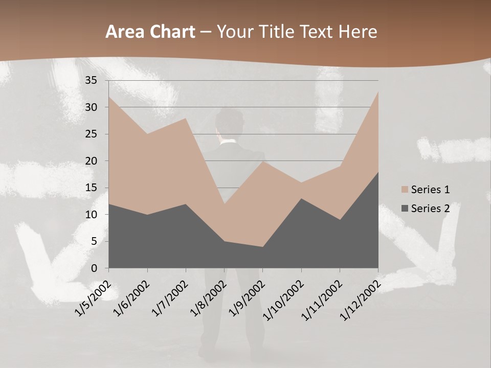 A Man Standing In Front Of A Wall With Arrows Drawn On It PowerPoint Template