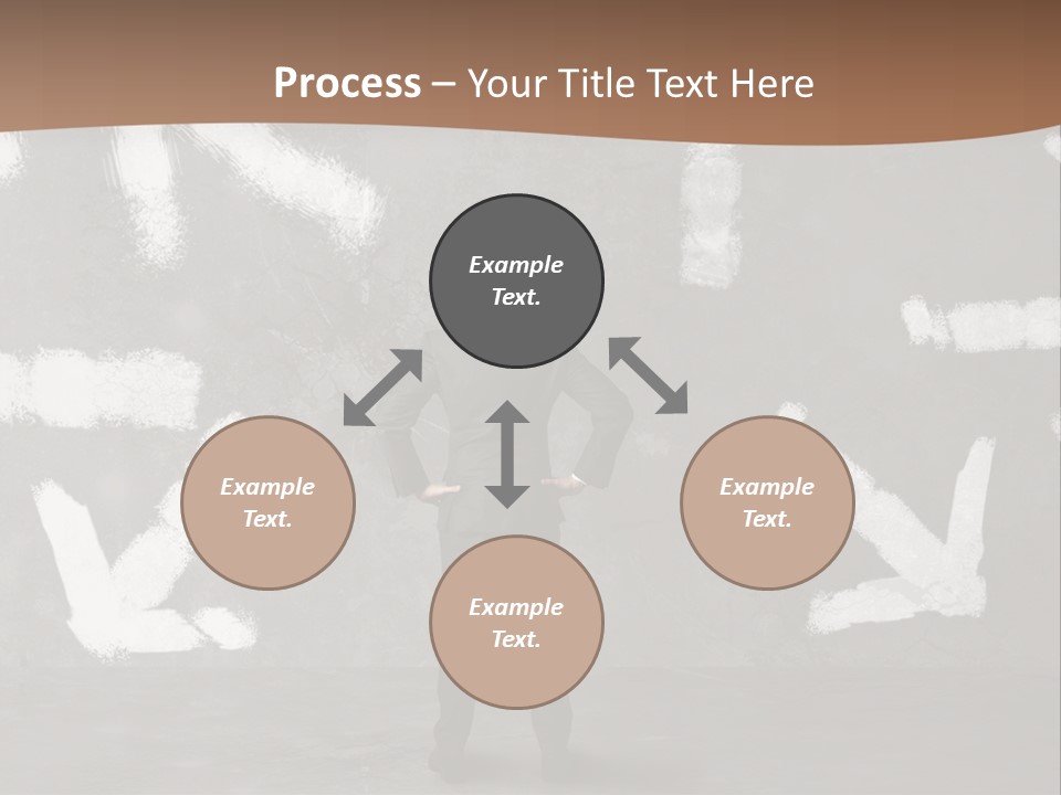 A Man Standing In Front Of A Wall With Arrows Drawn On It PowerPoint Template