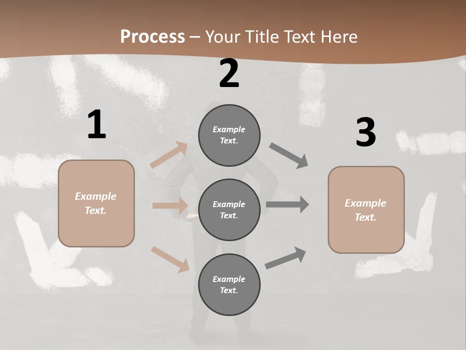 A Man Standing In Front Of A Wall With Arrows Drawn On It PowerPoint Template