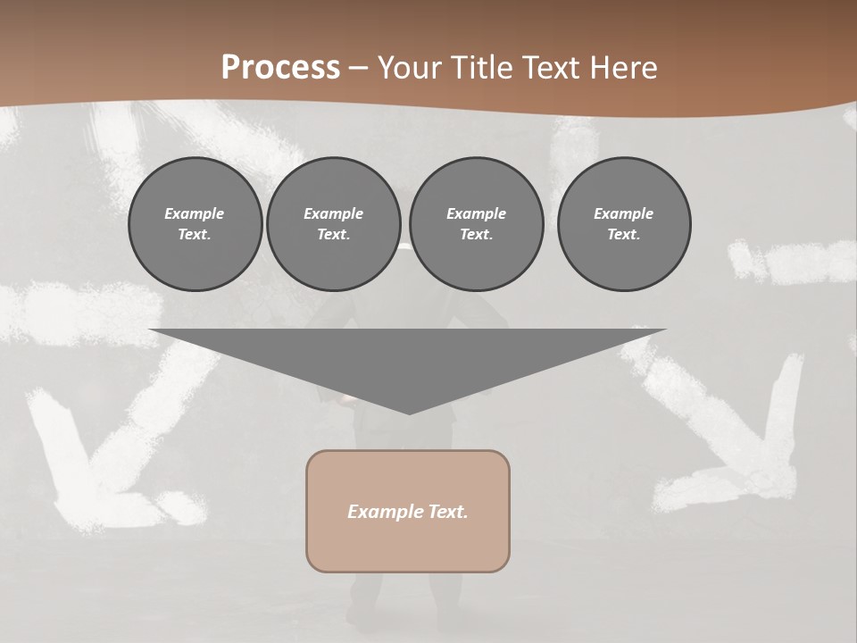 A Man Standing In Front Of A Wall With Arrows Drawn On It PowerPoint Template