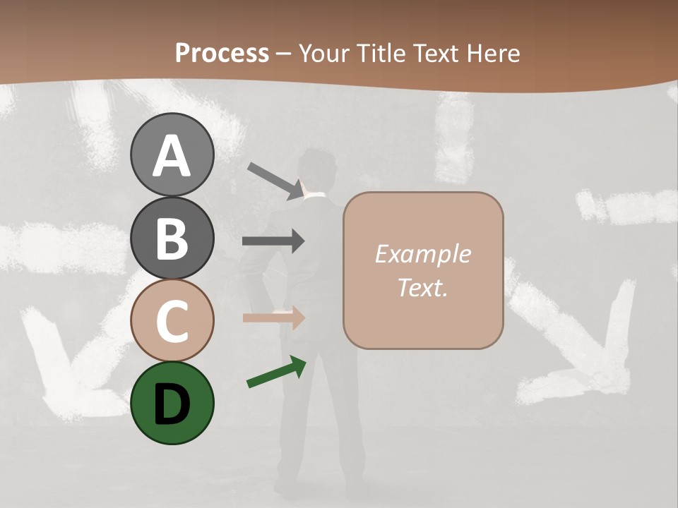 A Man Standing In Front Of A Wall With Arrows Drawn On It PowerPoint Template