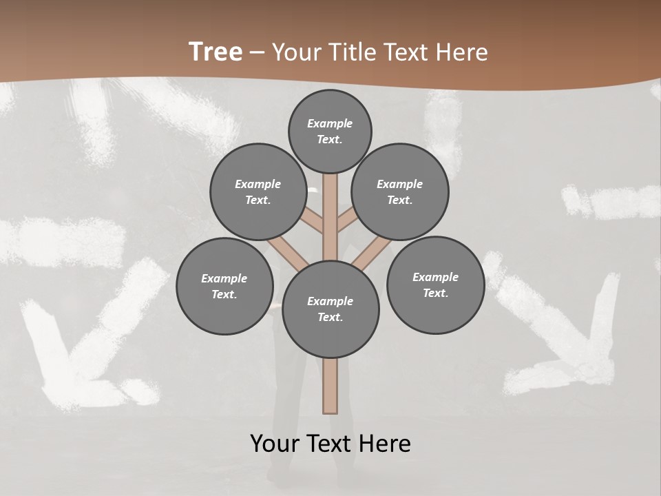 A Man Standing In Front Of A Wall With Arrows Drawn On It PowerPoint Template