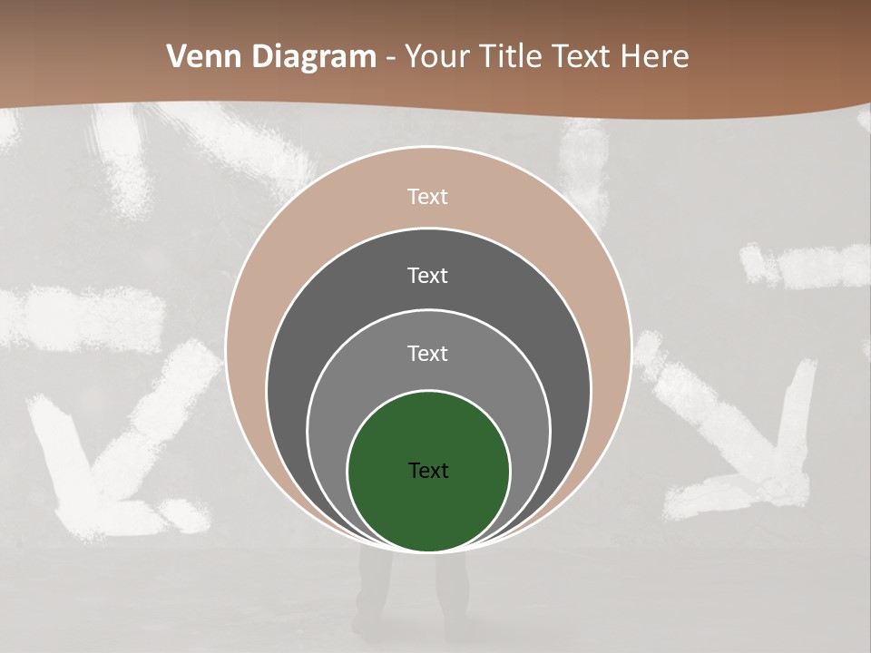 A Man Standing In Front Of A Wall With Arrows Drawn On It PowerPoint Template