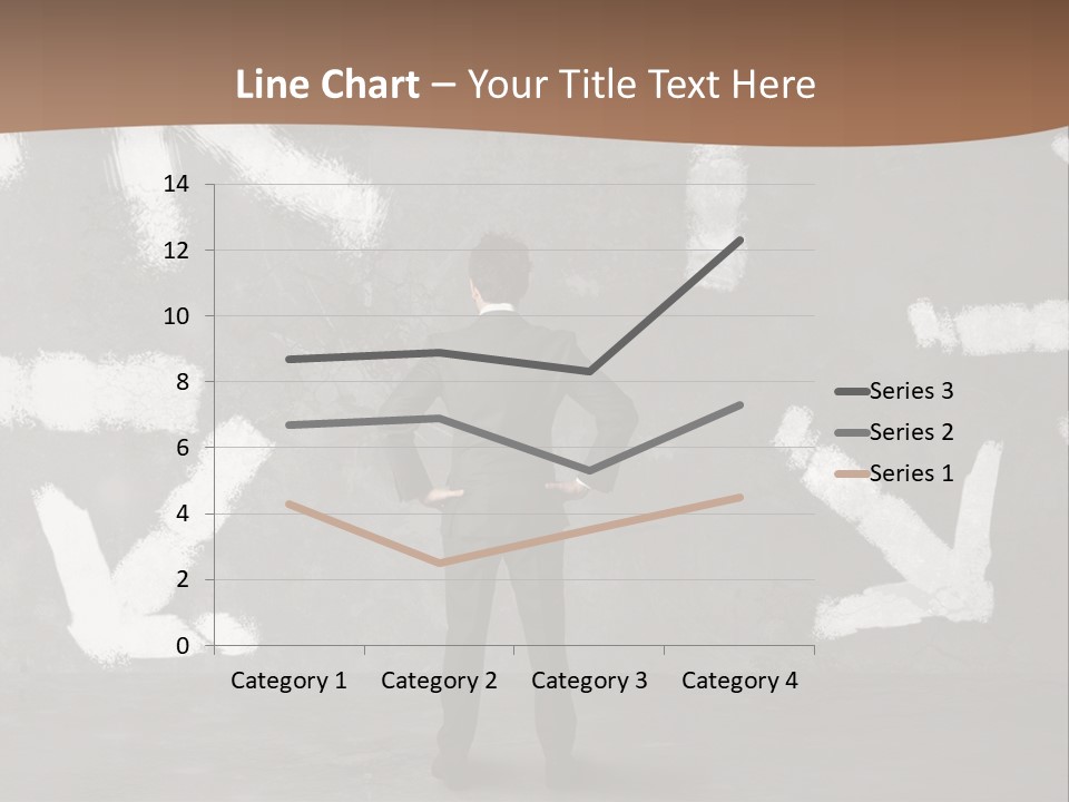 A Man Standing In Front Of A Wall With Arrows Drawn On It PowerPoint Template