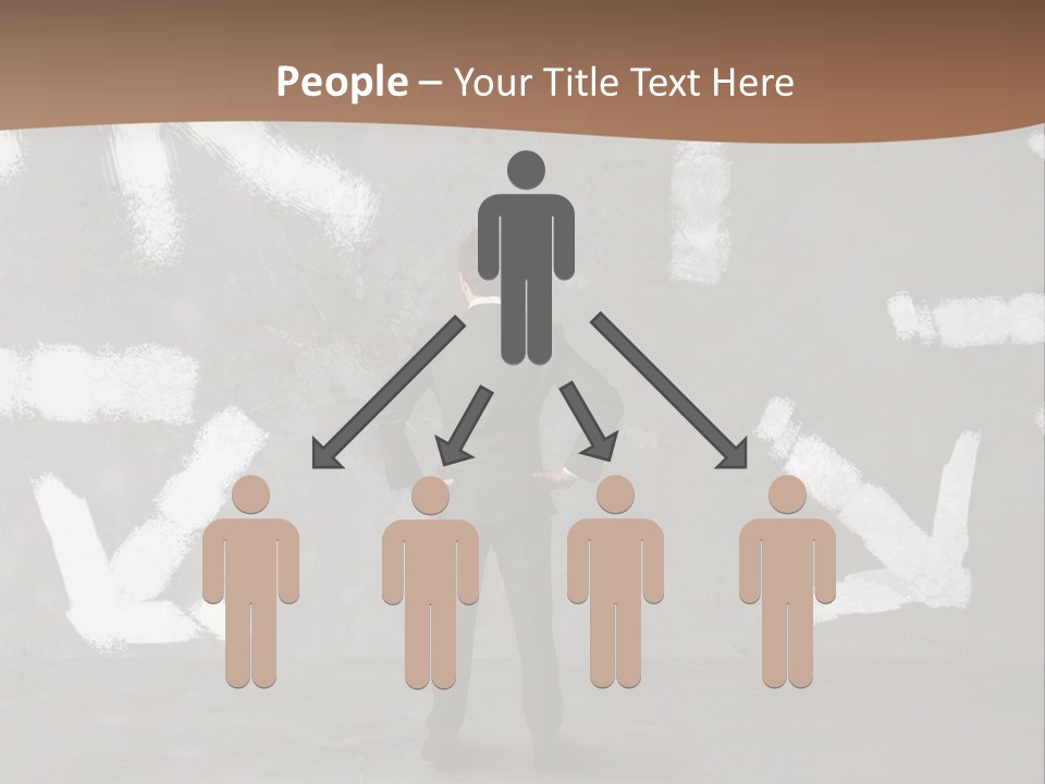 A Man Standing In Front Of A Wall With Arrows Drawn On It PowerPoint Template