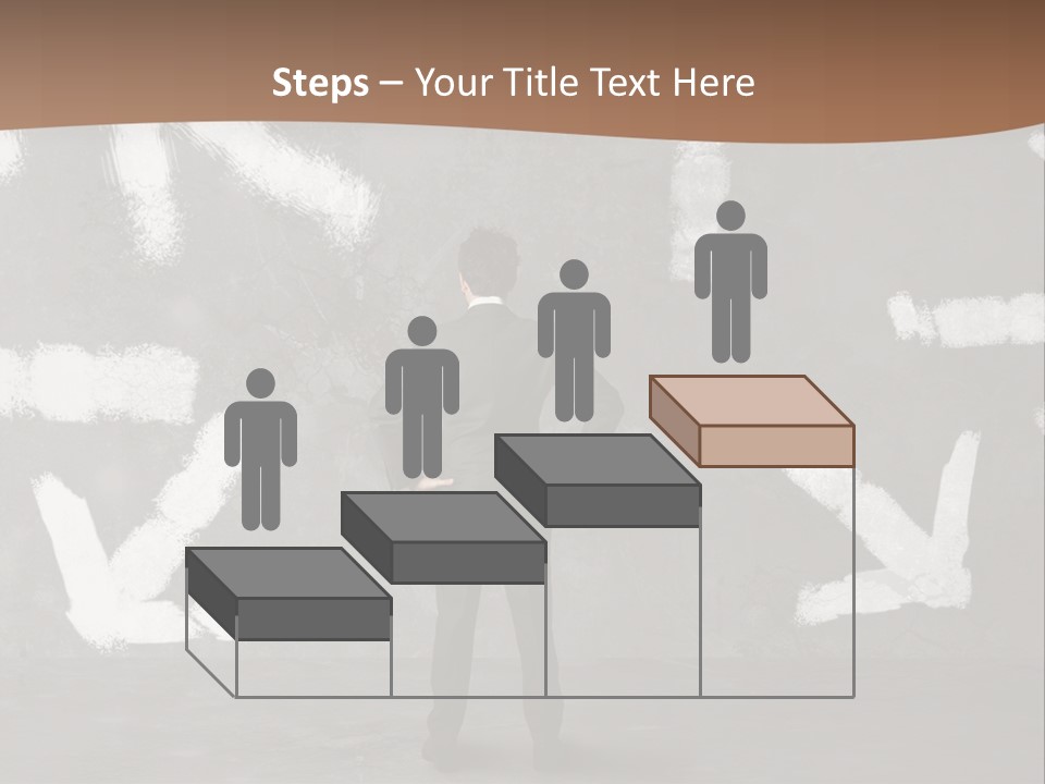 A Man Standing In Front Of A Wall With Arrows Drawn On It PowerPoint Template