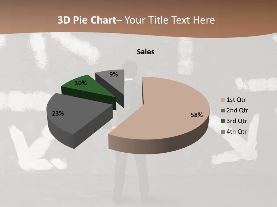 A Man Standing In Front Of A Wall With Arrows Drawn On It PowerPoint Template