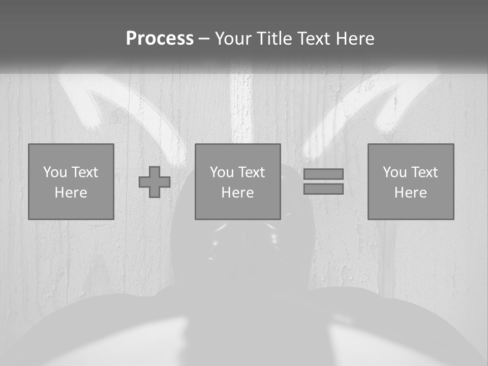 A Person Standing In Front Of A Wall With An Arrow Drawn On It PowerPoint Template