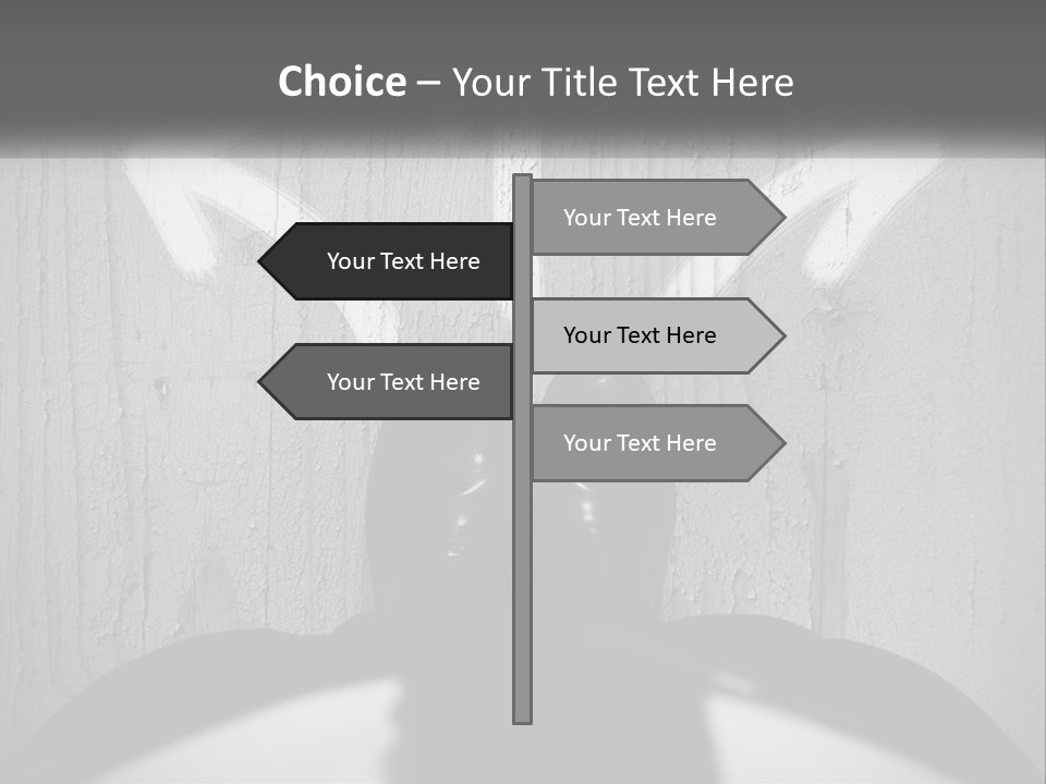 A Person Standing In Front Of A Wall With An Arrow Drawn On It PowerPoint Template