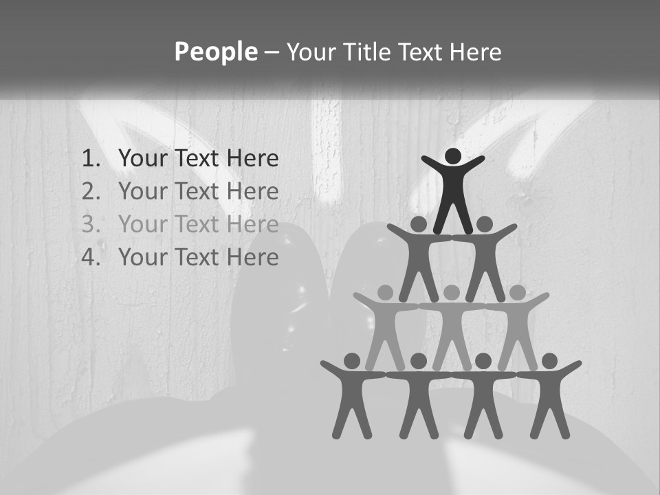 A Person Standing In Front Of A Wall With An Arrow Drawn On It PowerPoint Template