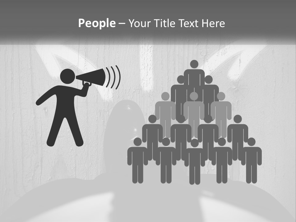 A Person Standing In Front Of A Wall With An Arrow Drawn On It PowerPoint Template