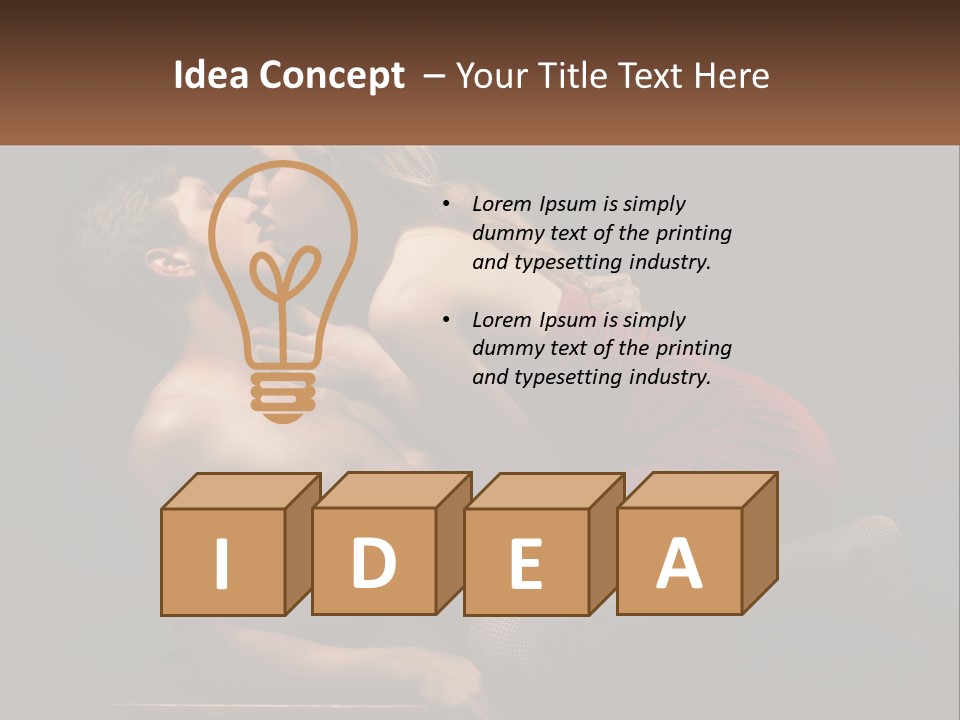 A Man Kissing A Woman On The Cheek PowerPoint Template