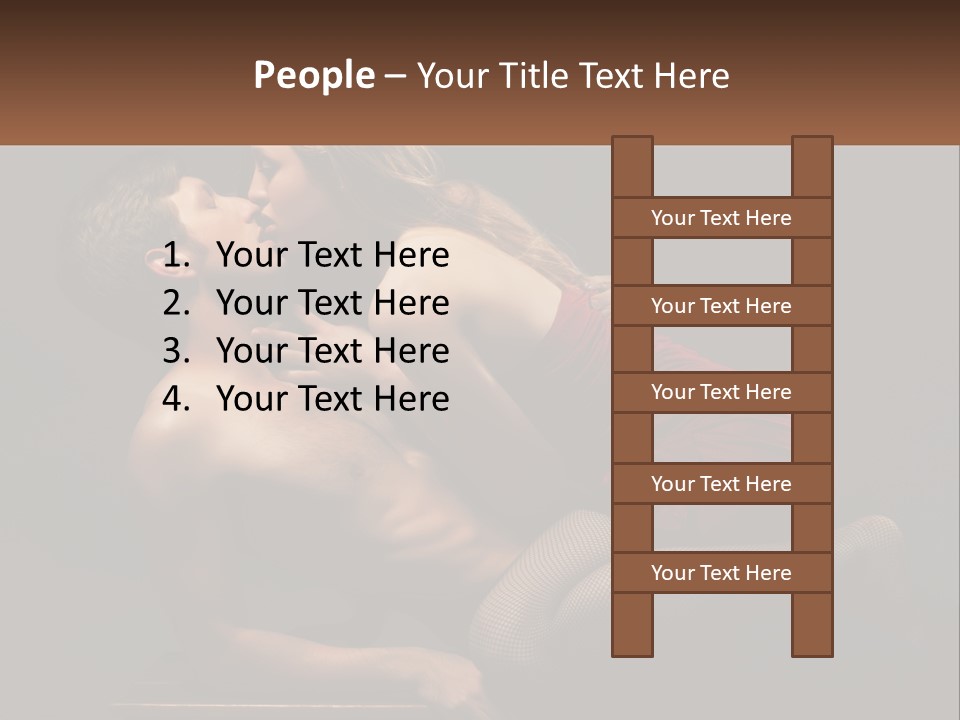 A Man Kissing A Woman On The Cheek PowerPoint Template