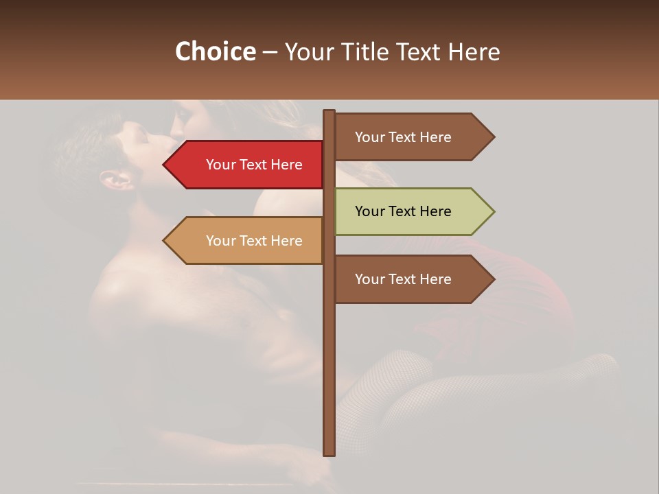 A Man Kissing A Woman On The Cheek PowerPoint Template