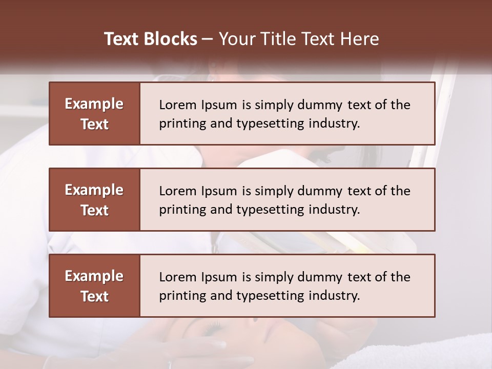 A Woman In A White Lab Coat Is Looking Through A Microscope PowerPoint Template
