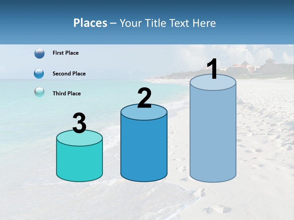 A Sandy Beach With Footprints In The Sand PowerPoint Template