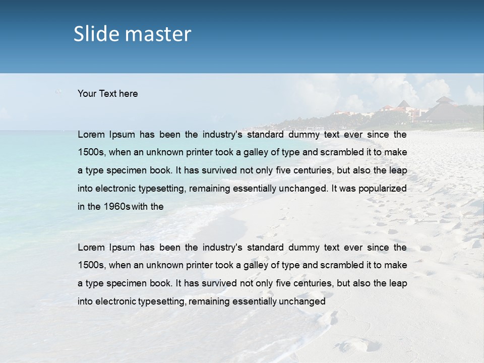 A Sandy Beach With Footprints In The Sand PowerPoint Template