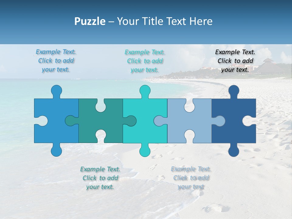 A Sandy Beach With Footprints In The Sand PowerPoint Template