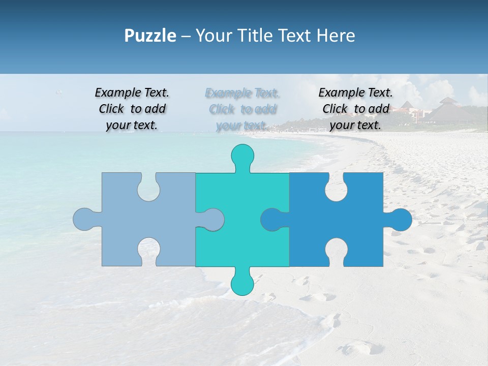 A Sandy Beach With Footprints In The Sand PowerPoint Template