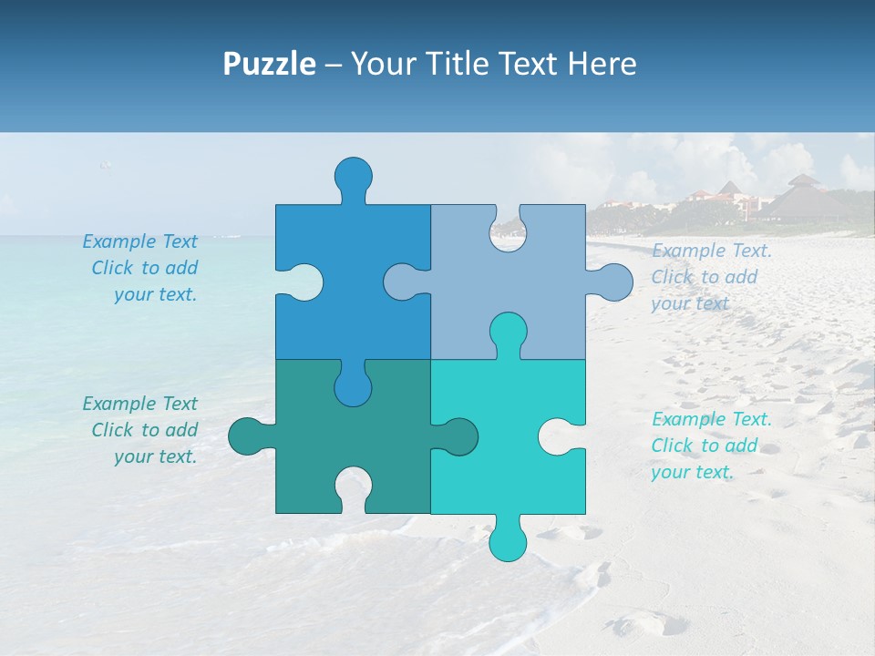 A Sandy Beach With Footprints In The Sand PowerPoint Template