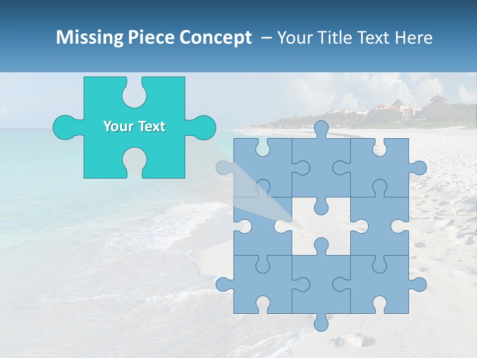 A Sandy Beach With Footprints In The Sand PowerPoint Template