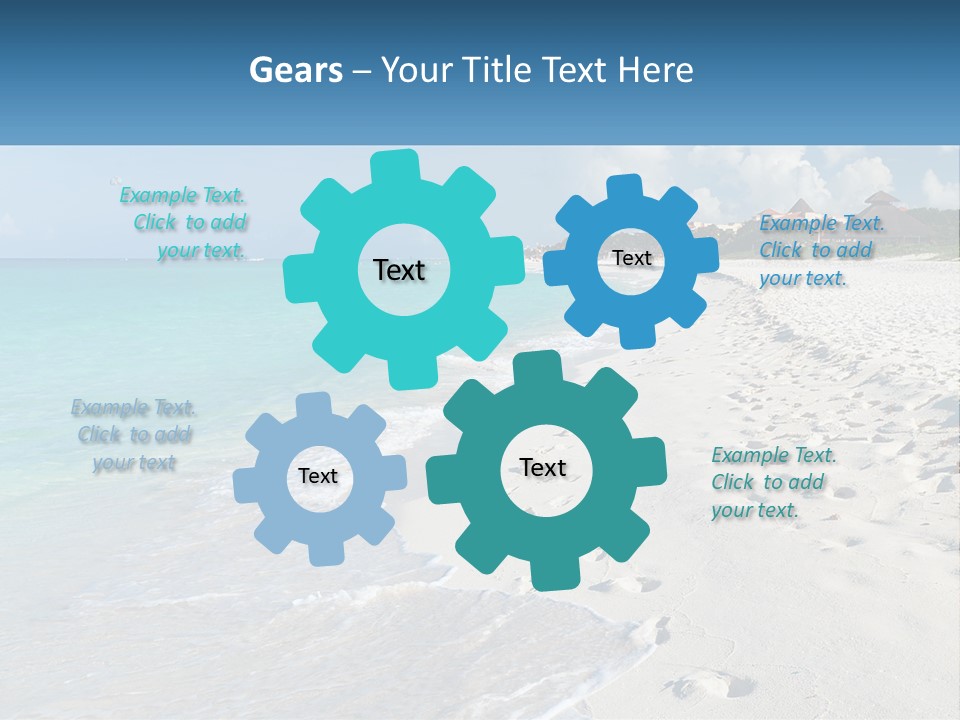 A Sandy Beach With Footprints In The Sand PowerPoint Template