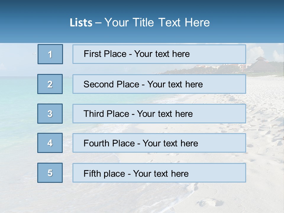 A Sandy Beach With Footprints In The Sand PowerPoint Template