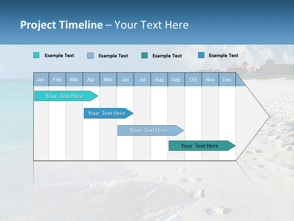 A Sandy Beach With Footprints In The Sand PowerPoint Template