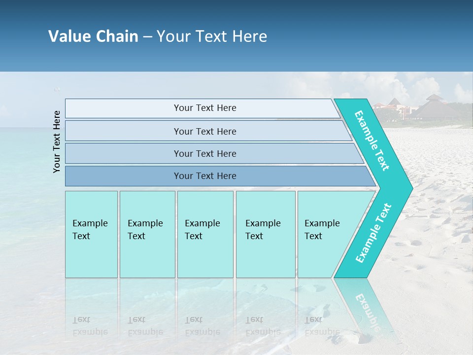A Sandy Beach With Footprints In The Sand PowerPoint Template