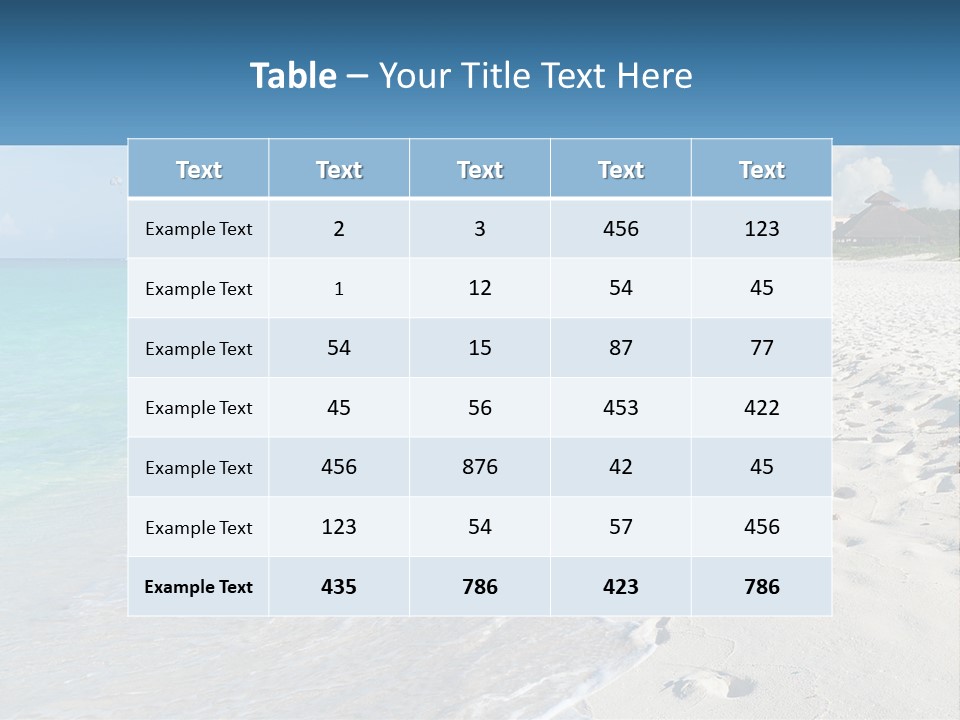A Sandy Beach With Footprints In The Sand PowerPoint Template