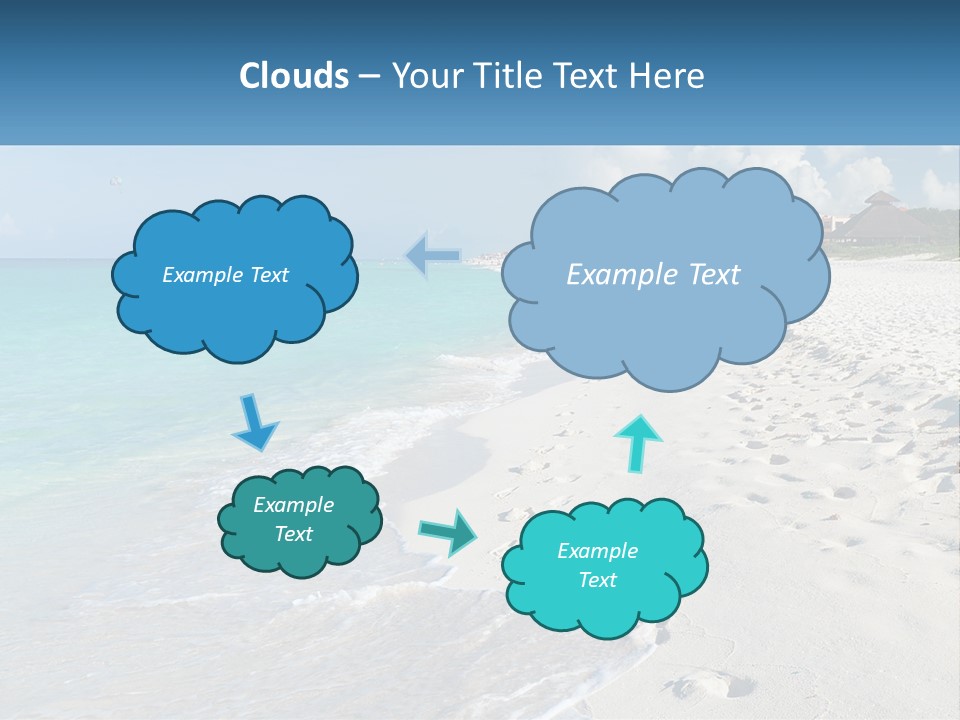 A Sandy Beach With Footprints In The Sand PowerPoint Template