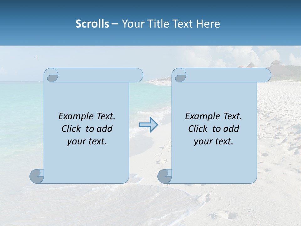 A Sandy Beach With Footprints In The Sand PowerPoint Template