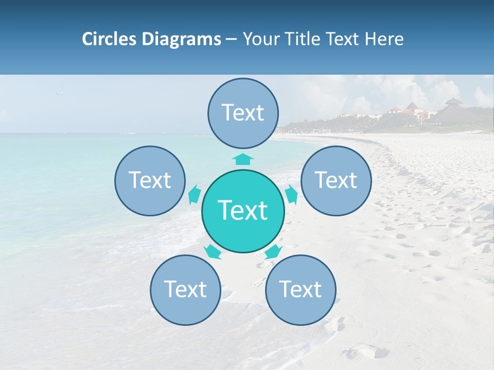 A Sandy Beach With Footprints In The Sand PowerPoint Template