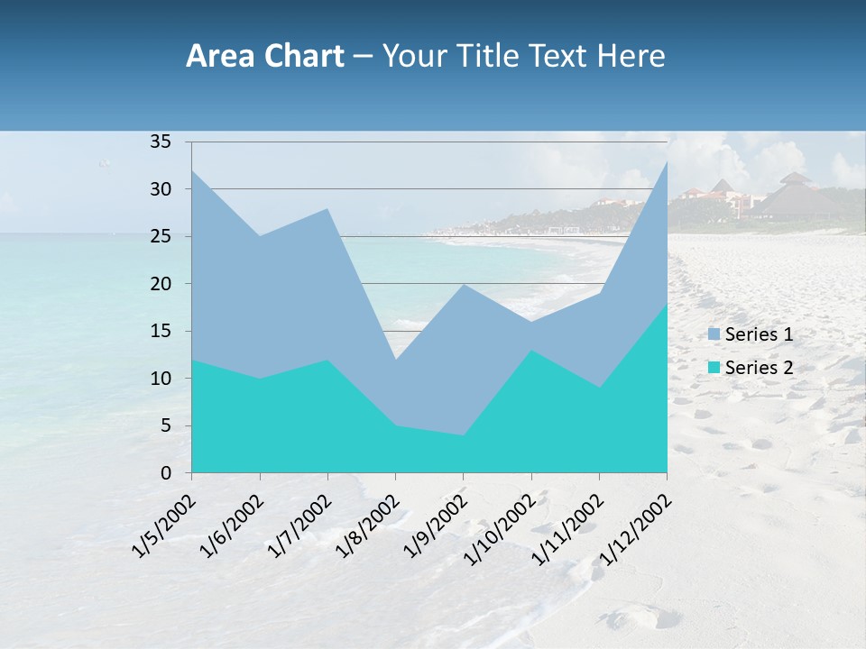 A Sandy Beach With Footprints In The Sand PowerPoint Template