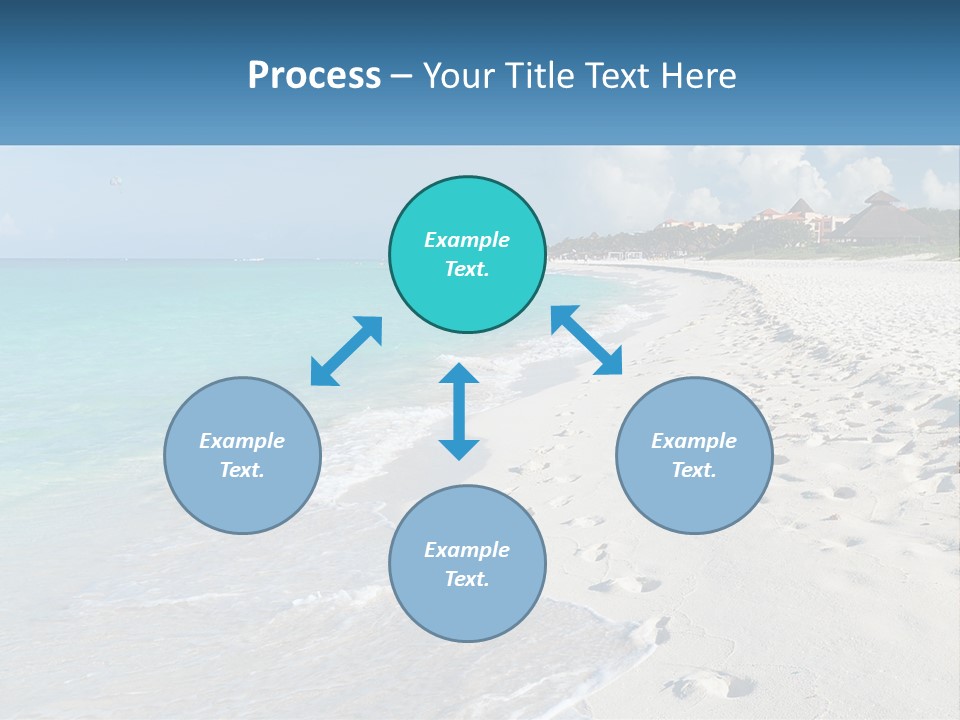 A Sandy Beach With Footprints In The Sand PowerPoint Template