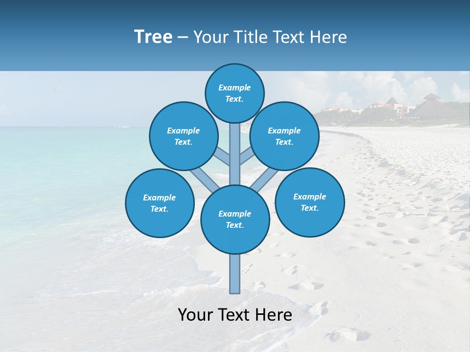 A Sandy Beach With Footprints In The Sand PowerPoint Template
