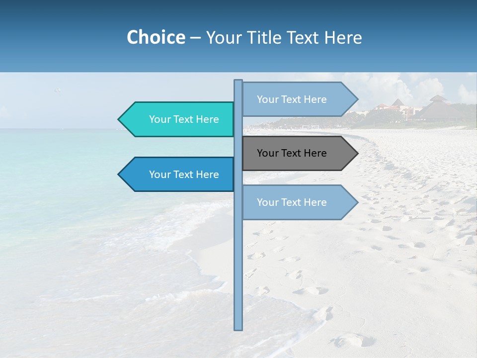 A Sandy Beach With Footprints In The Sand PowerPoint Template