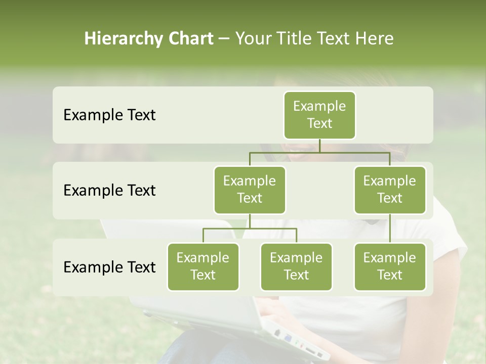 A Woman Sitting In The Grass Using A Laptop Computer PowerPoint Template