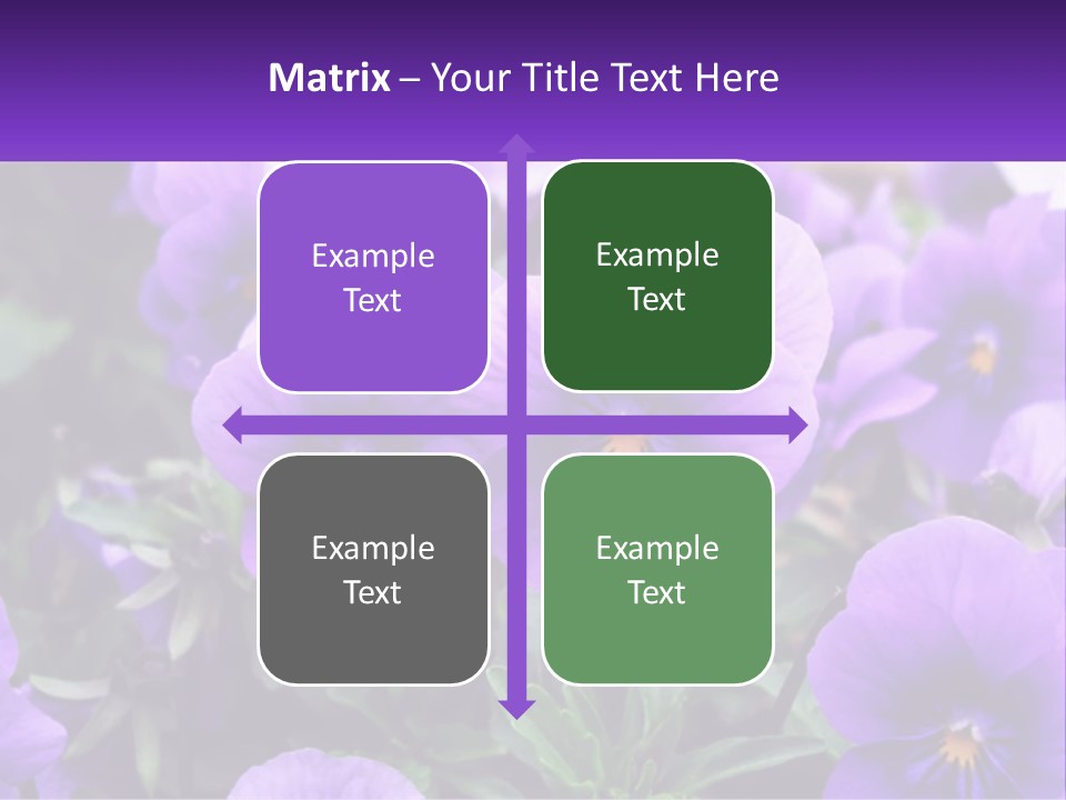 A Bunch Of Purple Flowers With A Purple Banner PowerPoint Template
